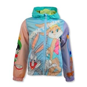 Girls Members Only Looney Tunes Colorblock Windbreaker Jacket 10/12